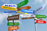 Amount of direction signs with europeans countries names.
