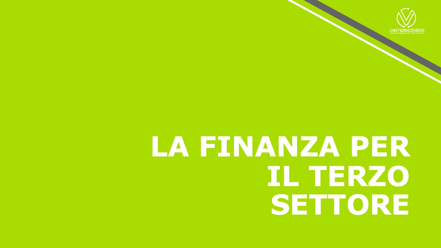 LA FINANZA PER IL TERZO SETTORE